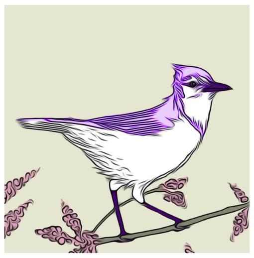 Festive bird purple